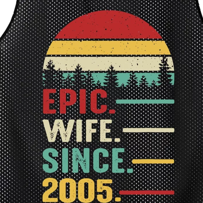 18th Wedding Anniversary For Her Epic Wife Since 2005 Mesh Reversible Basketball Jersey Tank