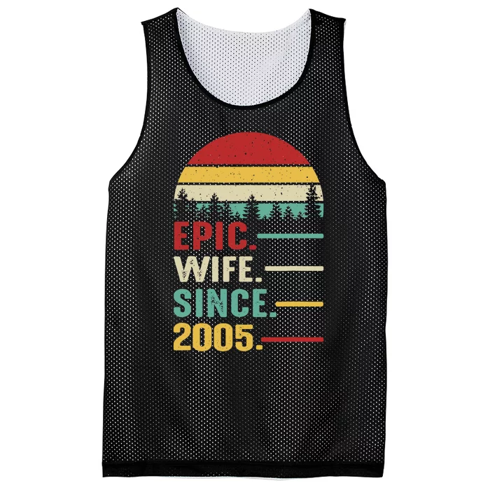 18th Wedding Anniversary For Her Epic Wife Since 2005 Mesh Reversible Basketball Jersey Tank