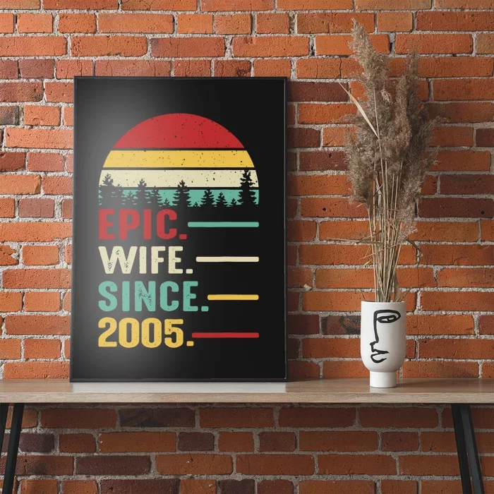 18th Wedding Anniversary For Her Epic Wife Since 2005 Poster