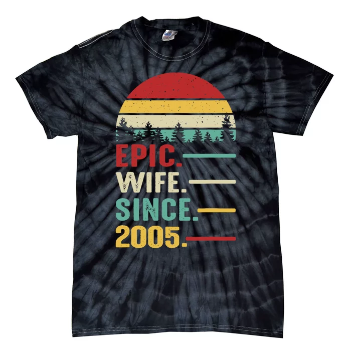 18th Wedding Anniversary For Her Epic Wife Since 2005 Tie-Dye T-Shirt