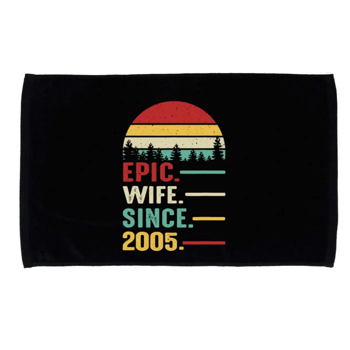 18th Wedding Anniversary For Her Epic Wife Since 2005 Microfiber Hand Towel