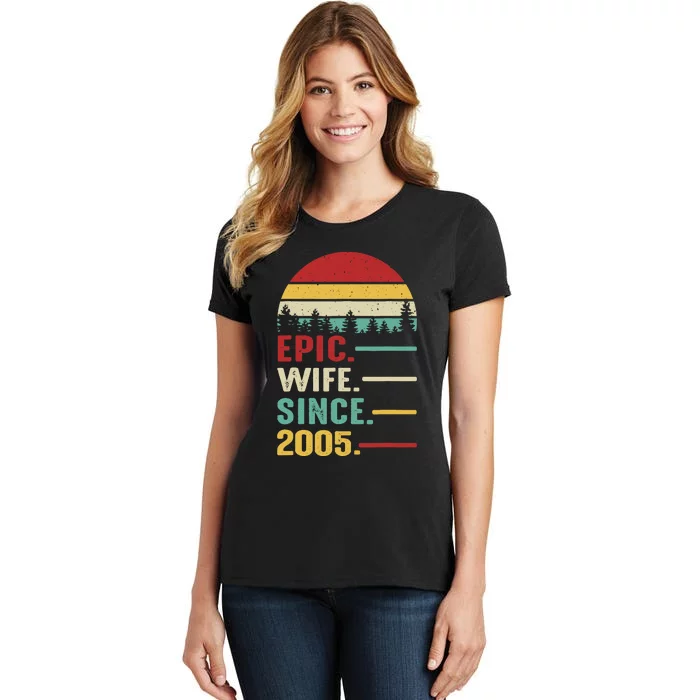 18th Wedding Anniversary For Her Epic Wife Since 2005 Women's T-Shirt