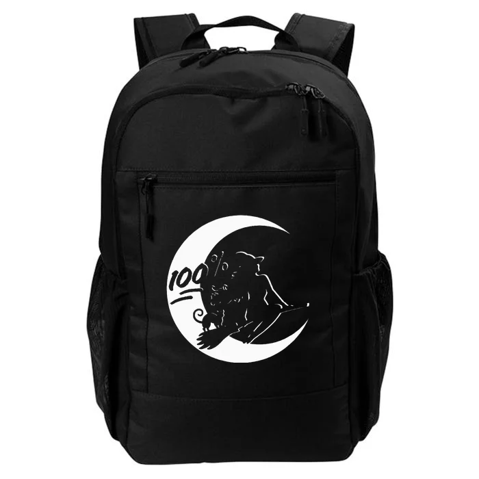 100 Witch Crescent Moonlight Witch On Broomstick W Cat Daily Commute Backpack