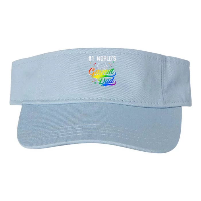 1 World's Gayest Dad Holiday Father Papa Pops Parent Hero Valucap Bio-Washed Visor