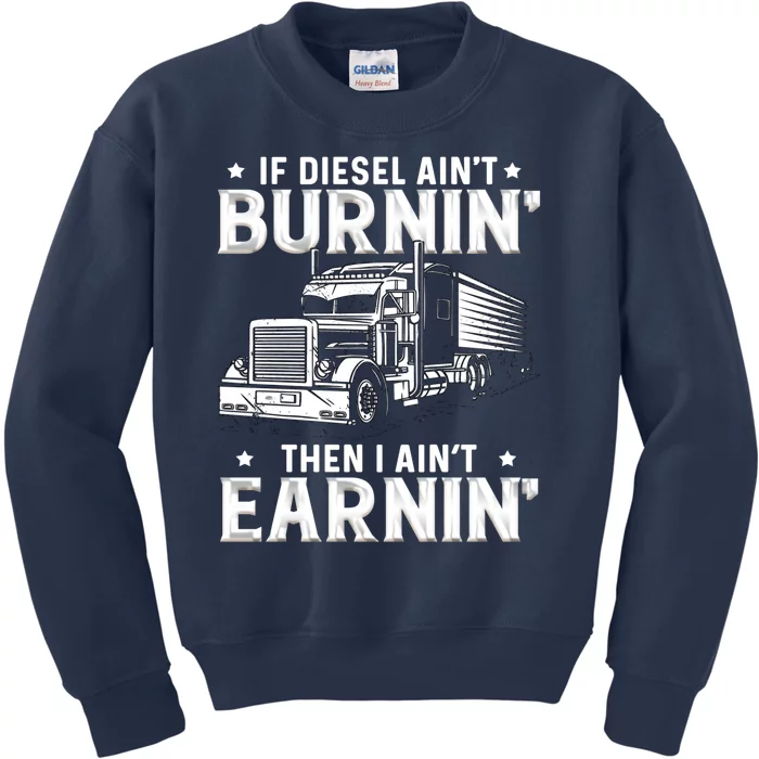 18 Wheeler Highway Truck Driver CDL Trailer Kids Sweatshirt