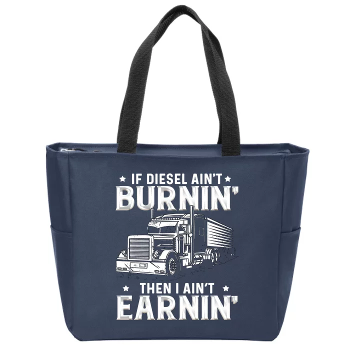 18 Wheeler Highway Truck Driver CDL Trailer Zip Tote Bag