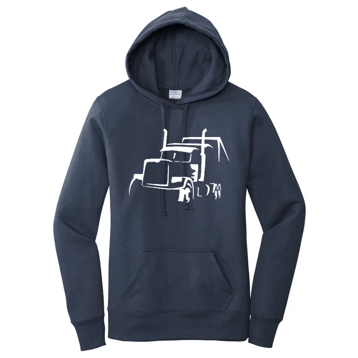 18 Wheeler Semi Truck Gift For Truck Drivers Who Loves Otr Women's Pullover Hoodie