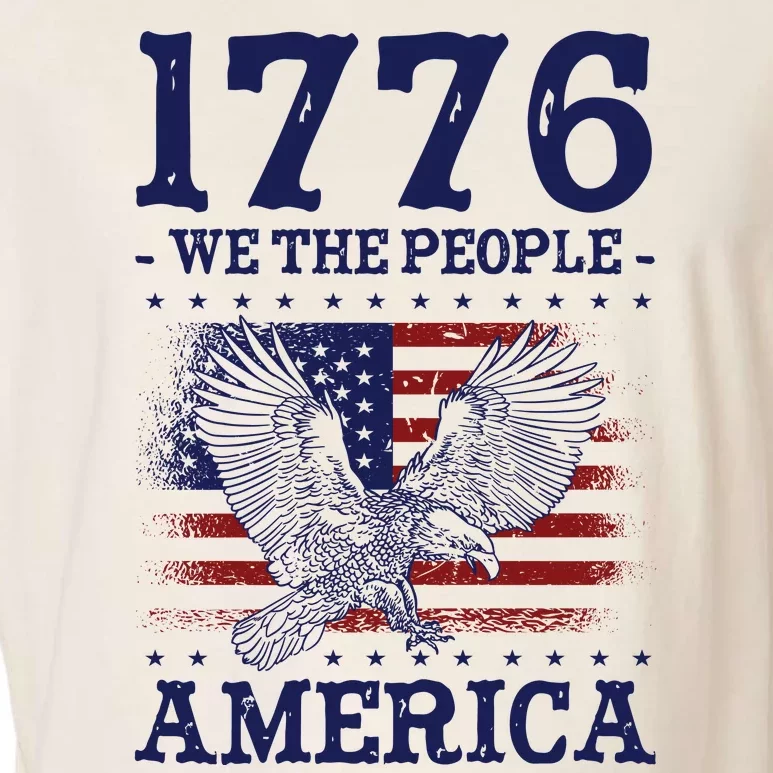 1776 We The People American Flag Eagle Patriotic Garment-Dyed Women's Muscle Tee