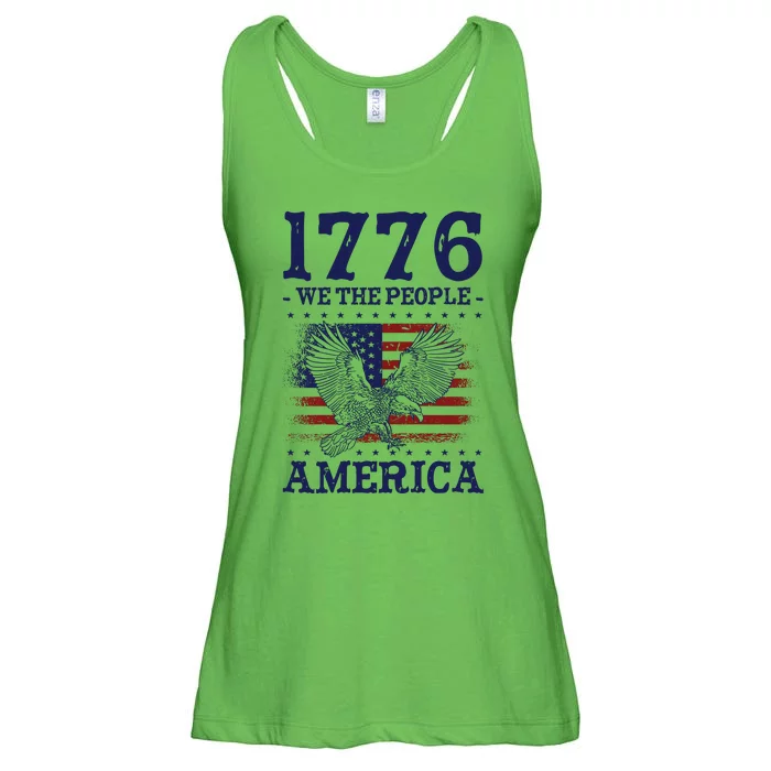 1776 We The People American Flag Eagle Patriotic Ladies Essential Flowy Tank