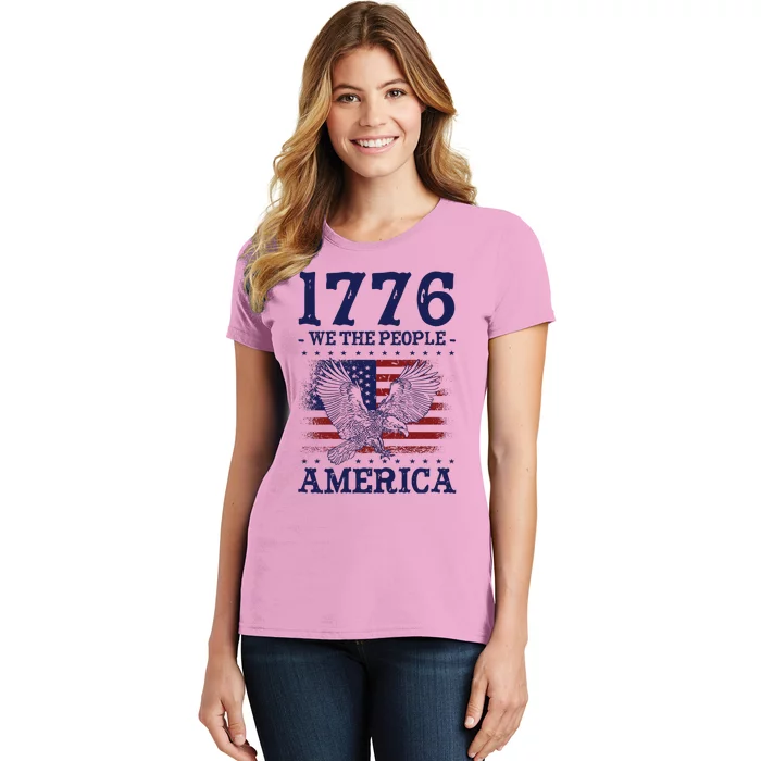 1776 We The People American Flag Eagle Patriotic Women's T-Shirt