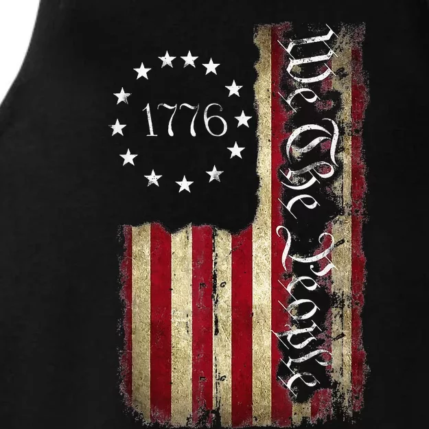 1776 We The People Patriotic American Constitution Ladies Tri-Blend Wicking Tank