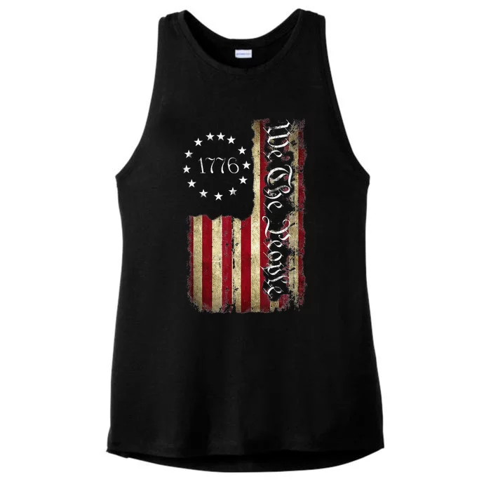 1776 We The People Patriotic American Constitution Ladies Tri-Blend Wicking Tank