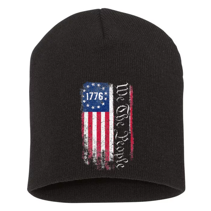 1776 We The People Betsy Ross American Flag Short Acrylic Beanie