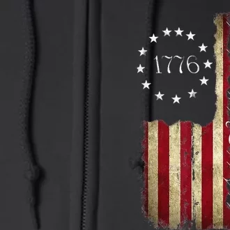 1776 We The People Patriotic American Constitution Full Zip Hoodie