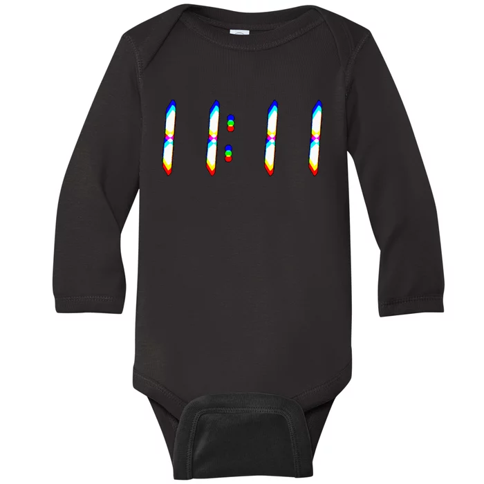 1111 Wake Up Its 11 11 Synchronicity Numerology Angel Baby Long Sleeve Bodysuit