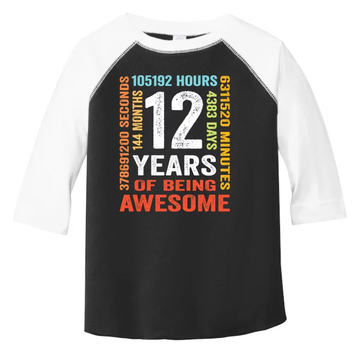 12 Years 144 Months Of Being Awesome 12th Birthday Gifts Toddler Fine Jersey T-Shirt