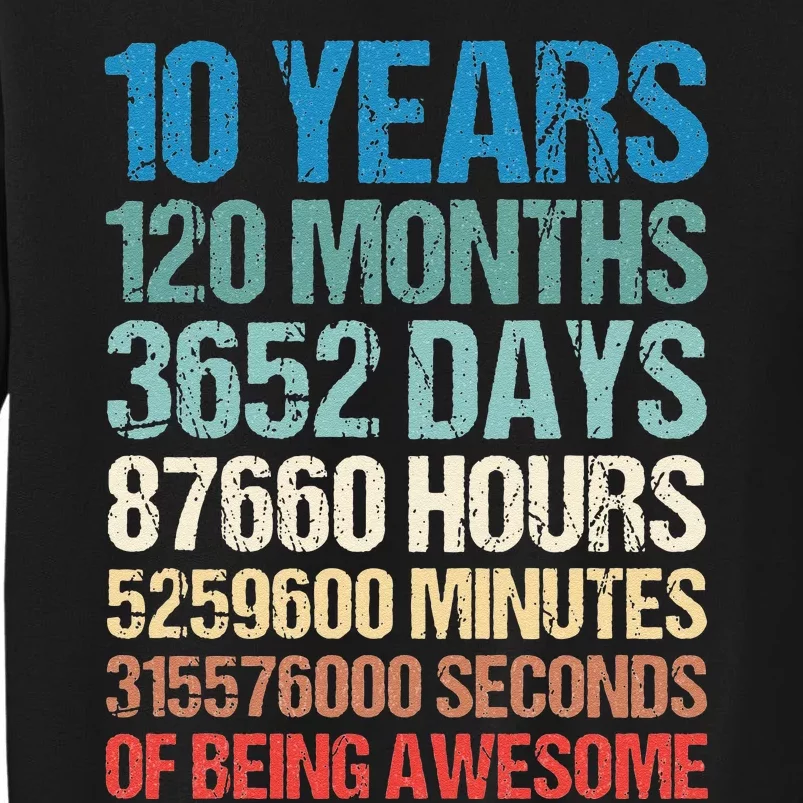 10 Years 120 Months Of Being Awesome 10th Birthday Gifts Sweatshirt