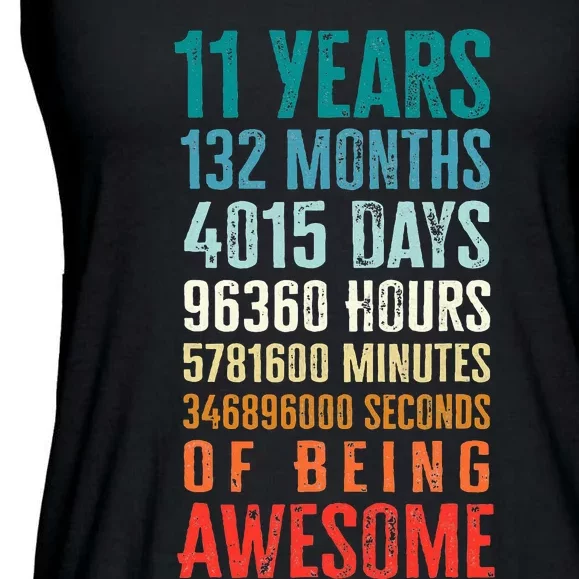 11 Years 132 Months Of Being Awesome 11th Birthday Gifts Ladies Essential Flowy Tank