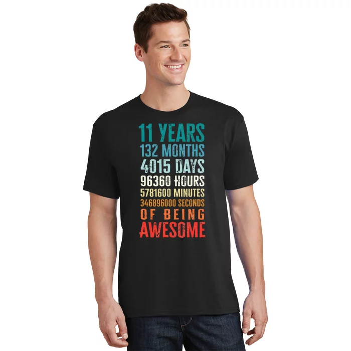 11 Years 132 Months Of Being Awesome 11th Birthday Gifts T-Shirt