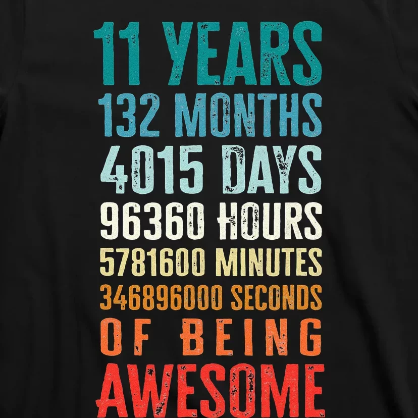 11 Years 132 Months Of Being Awesome 11th Birthday Gifts T-Shirt