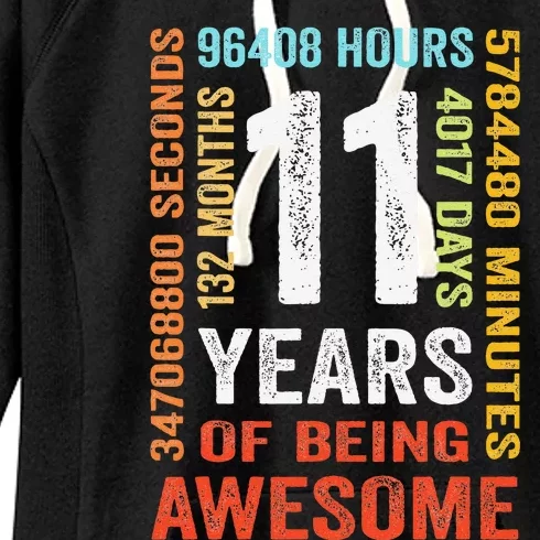 11 Years 132 Months Of Being Awesome 11th Birthday Gift Women's Fleece Hoodie