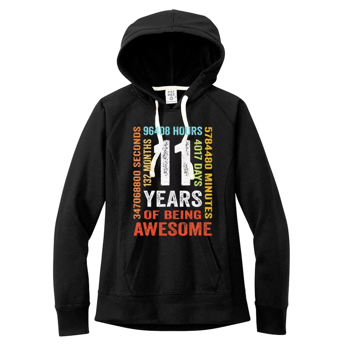 11 Years 132 Months Of Being Awesome 11th Birthday Gift Women's Fleece Hoodie