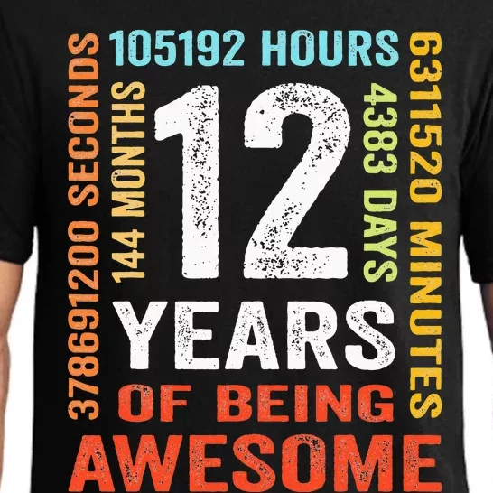 12 Years 144 Months Of Being Awesome 12th Birthday Gifts Pajama Set