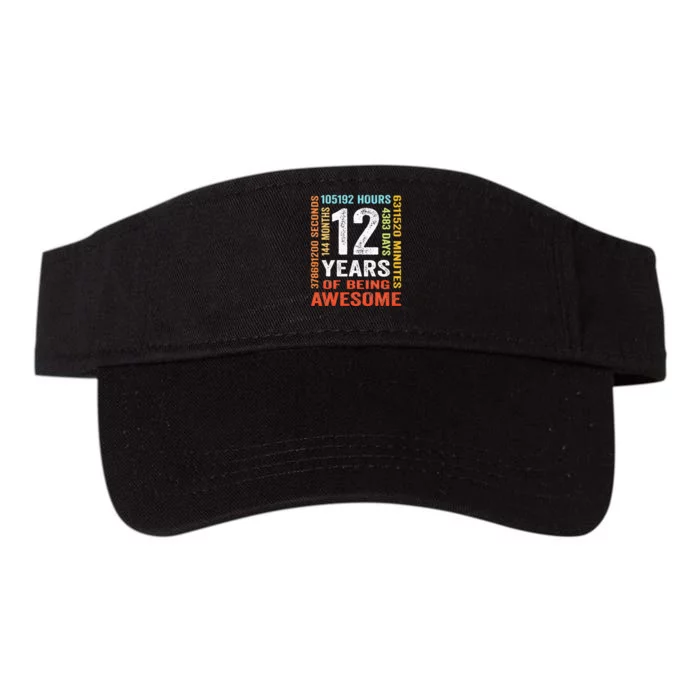 12 Years 144 Months Of Being Awesome 12th Birthday Gifts Valucap Bio-Washed Visor