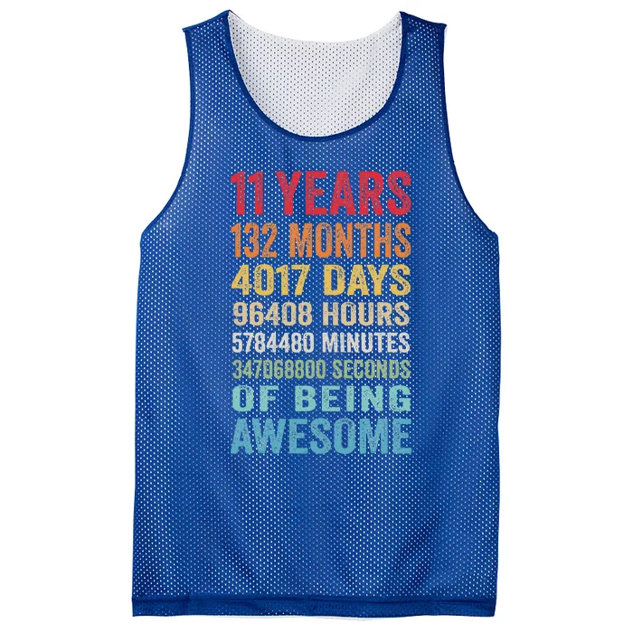 11 Years 132 Months Of Being Awesome 11th Birthday Gifts Mesh Reversible Basketball Jersey Tank