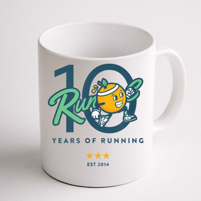 10 Year Anniversary Run Oc Est 2014 Years Of Running Front & Back Coffee Mug