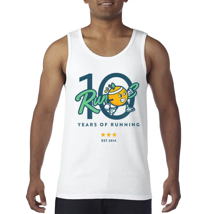 10 Year Anniversary Run Oc Est 2014 Years Of Running Tank Top