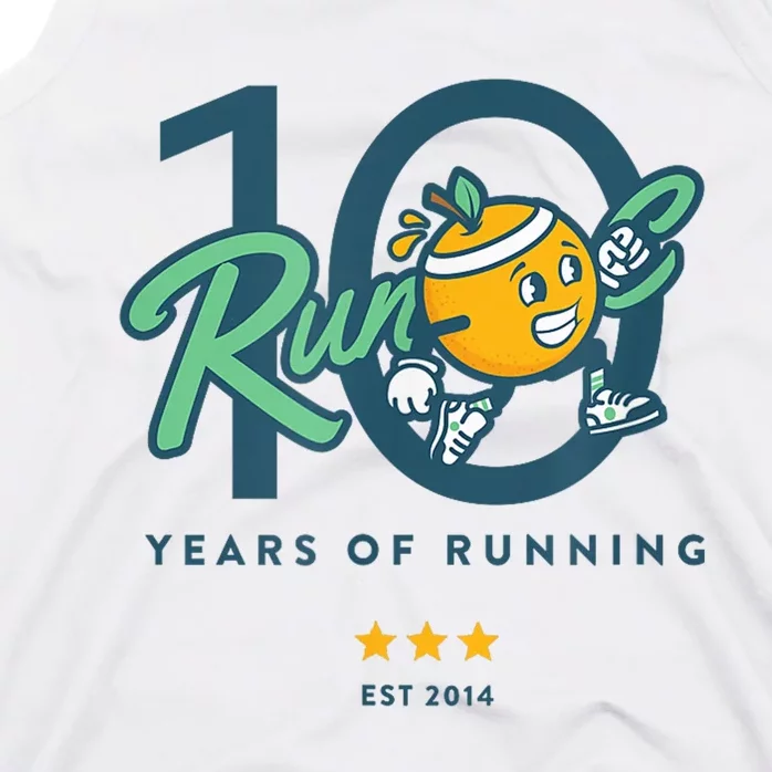 10 Year Anniversary Run Oc Est 2014 Years Of Running Tank Top