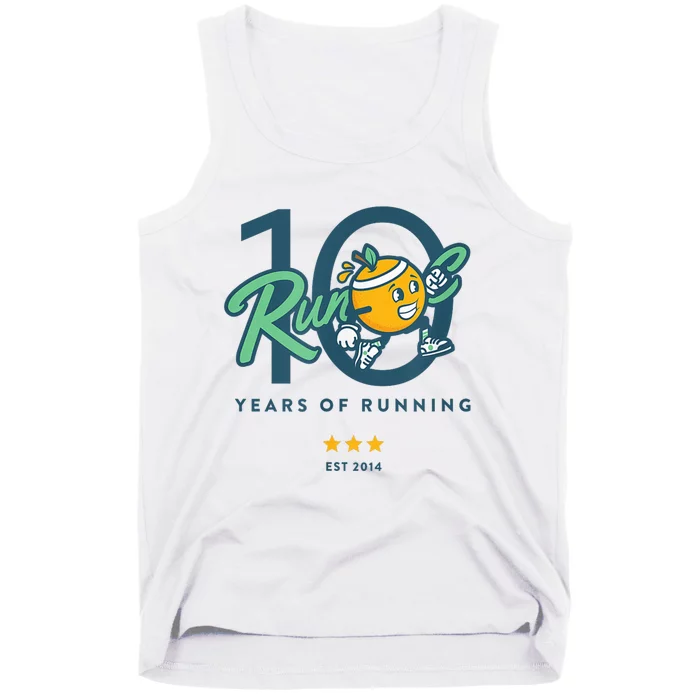 10 Year Anniversary Run Oc Est 2014 Years Of Running Tank Top