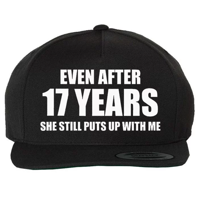 17 Year Anniversary Funny Relationship Gifts For Him Wool Snapback Cap