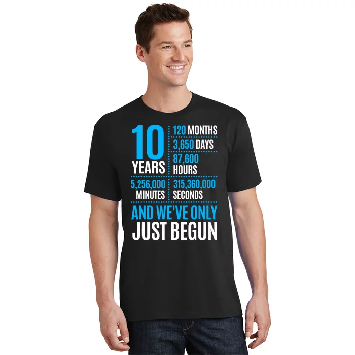 10 Year Anniversary Couple Her Or Him Wedding Gift T-Shirt