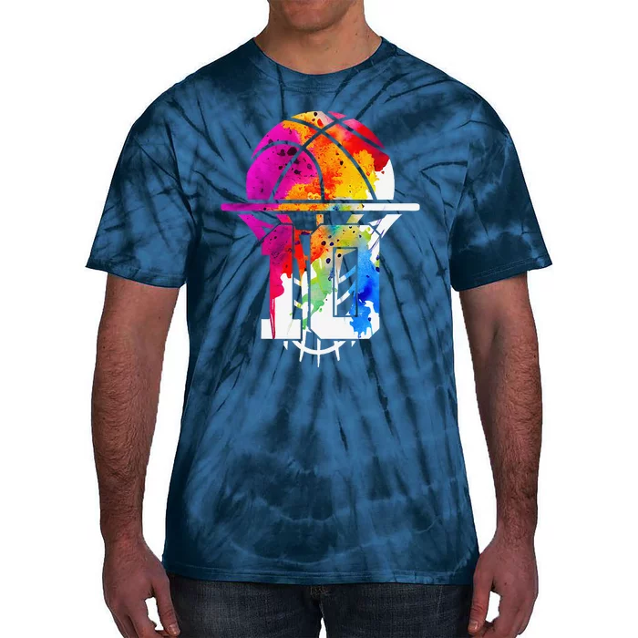 10 Years Basketball 10th Birthday Tie-Dye T-Shirt