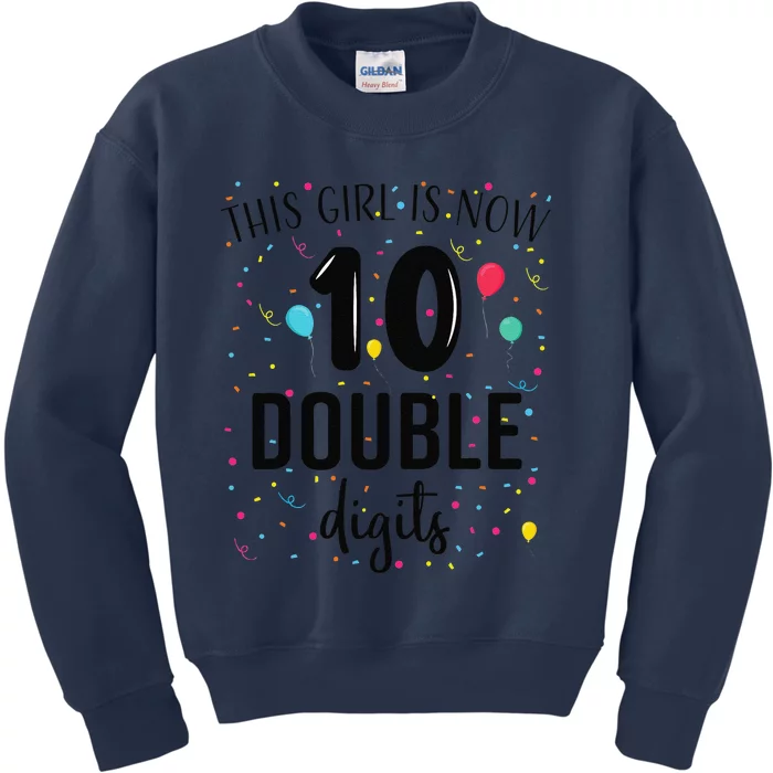 10 Years Birthday 10yr Double Digits 10th Birthday Kids Sweatshirt