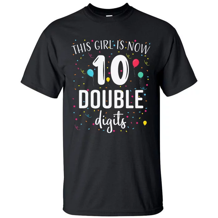 10 Years Birthday 10yr Double Digits 10th Birthday Cute Tall T-Shirt