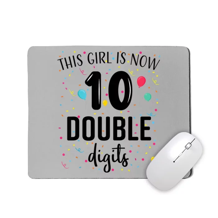 10 Years Birthday 10yr Boy Girl Double Digits 10th Birthday Mousepad