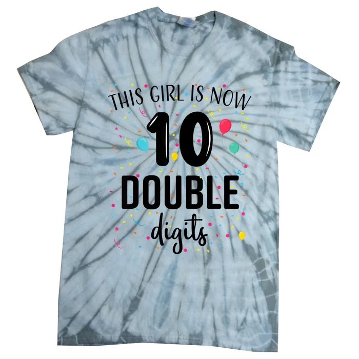 10 Years Birthday 10yr Boy Girl Double Digits 10th Birthday Tie-Dye T-Shirt