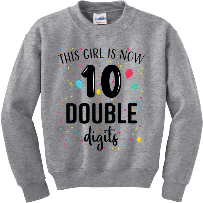 10 Years Birthday 10yr Boy Girl Double Digits 10th Birthday Kids Sweatshirt