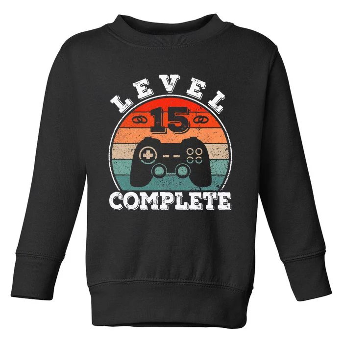 15 Years Marriage Anniversary 15 Years Married Man Level 15 Toddler Sweatshirt