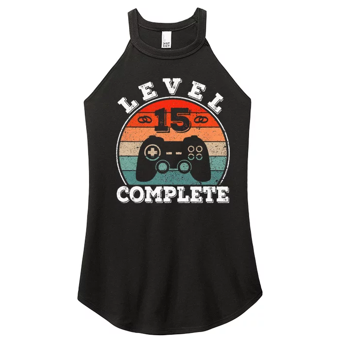 15 Years Marriage Anniversary 15 Years Married Man Level 15 Women’s Perfect Tri Rocker Tank