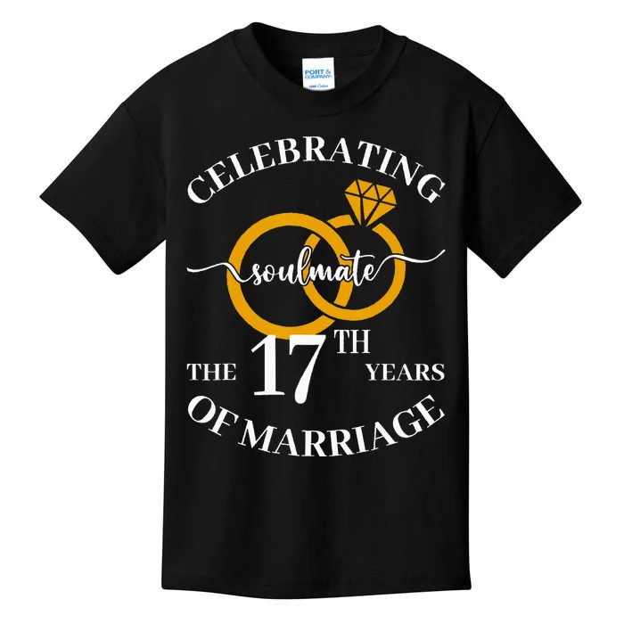 17 Years Of Married Since 2006 Couple Wedding Anniversary Kids T-Shirt