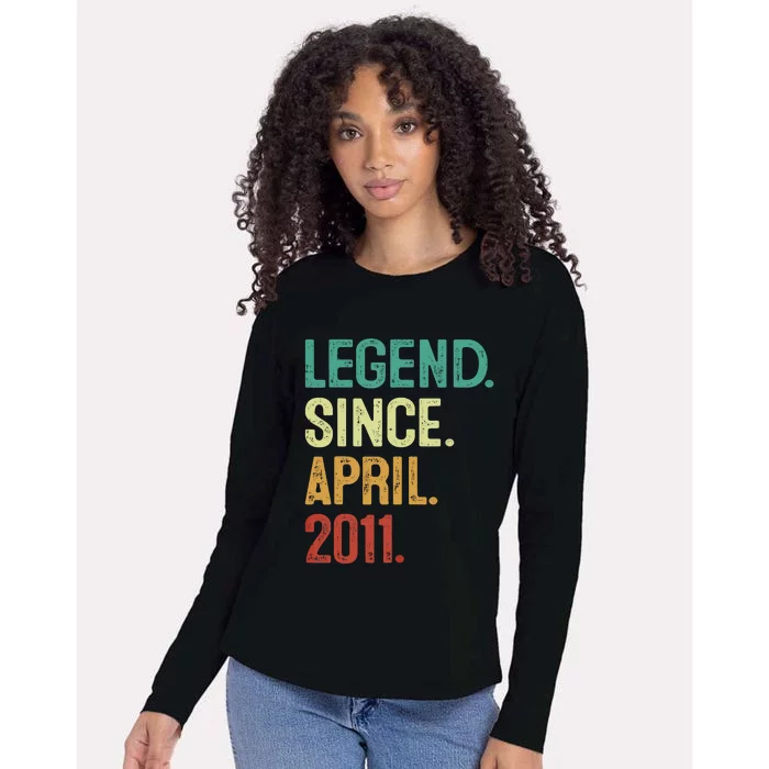 12 Years Old Legend Since April 2011 12th Birthday Womens Cotton Relaxed Long Sleeve T-Shirt