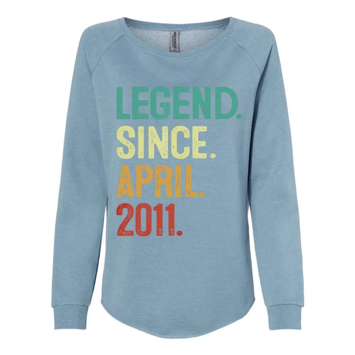 12 Years Old Legend Since April 2011 12th Birthday Womens California Wash Sweatshirt