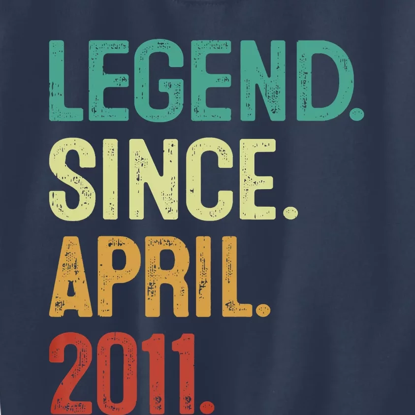 12 Years Old Legend Since April 2011 12th Birthday Kids Sweatshirt