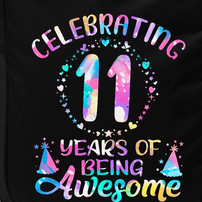 11 Years of Being Awesome 11 Years Old 11th Birthday Tie Dye Impact Tech Backpack