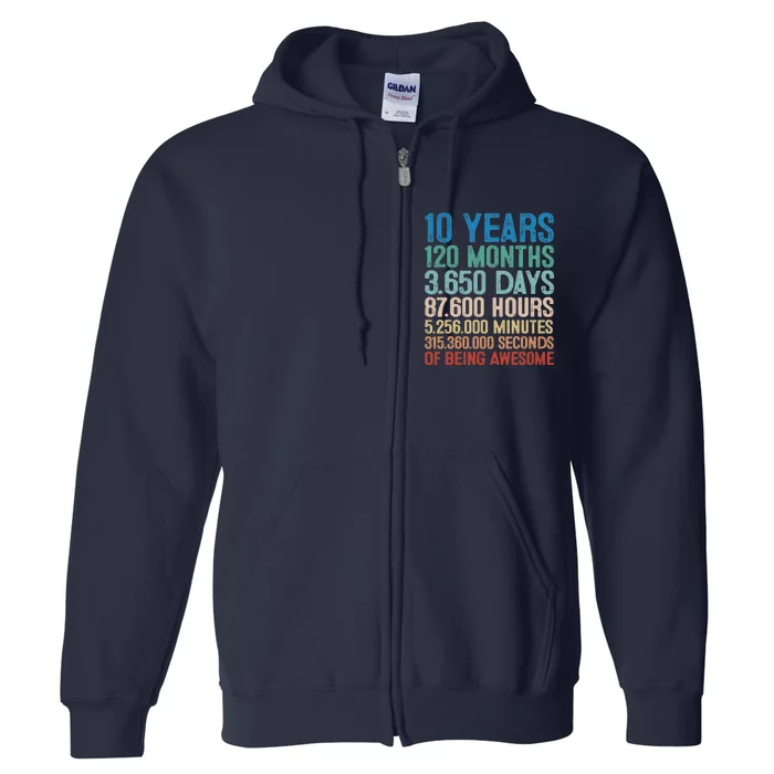 10 Year Old Gift Decorations 10th Bday Awesome 2013 Birthday Full Zip Hoodie