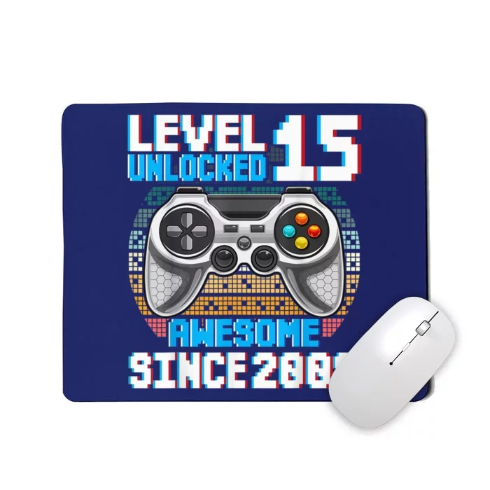 15 Year Old Gamer Boy Since 2008 15th Birthday Present Gifts Gaming Mousepad